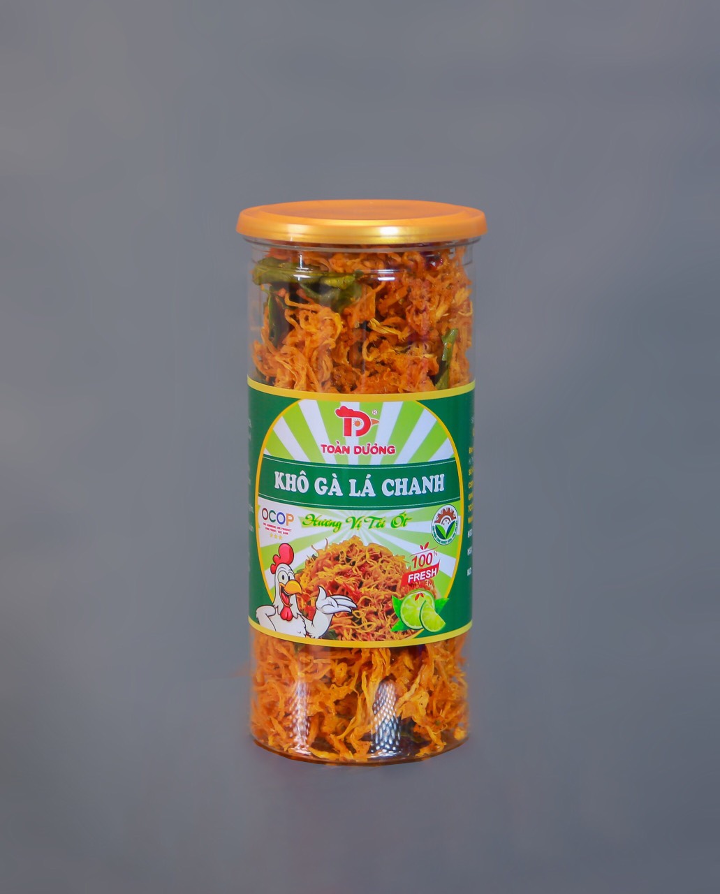 Khô gà lá chanh — hũ thủy tinh 250g